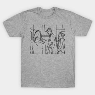 Distracted Boyfriend Meme Line Art T-Shirt